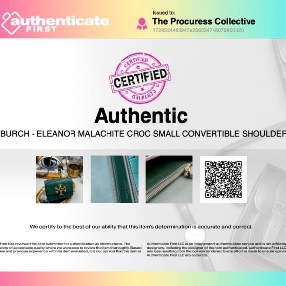 🆕 TORY BURCH 🧿 NWOT Eleanor Malachite Croc Embossed Shoulder Bag - AUTHENTIC - Picture 16 of 16